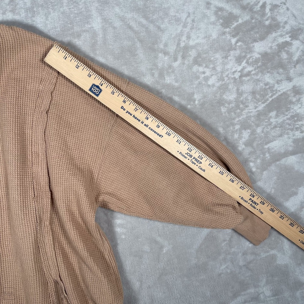 American Eagle Women's Sweater Oversized Waffle Knit Seriously Lived In XS Tan - Picture 7 of 8